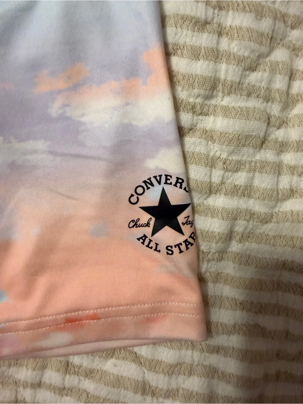 Converse Girls' White Pastel Tie-Dye & White Arizona Bike Shorts
